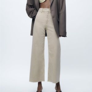 Zara Marine High Waist Wide Leg Jeans